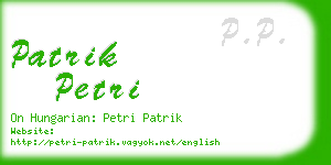 patrik petri business card